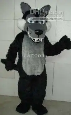 New Luxury Ferocious Black Wolf Mascot Costume Halloween Christmas Dress Full Body Props Outfit Mascot Costume