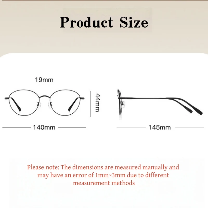 YIMARUILI Men and Women Retro Round High Quality Alloy Glasses Ultra Light Fashion Trendy Temperament Simple Eyeglasses Frame 58