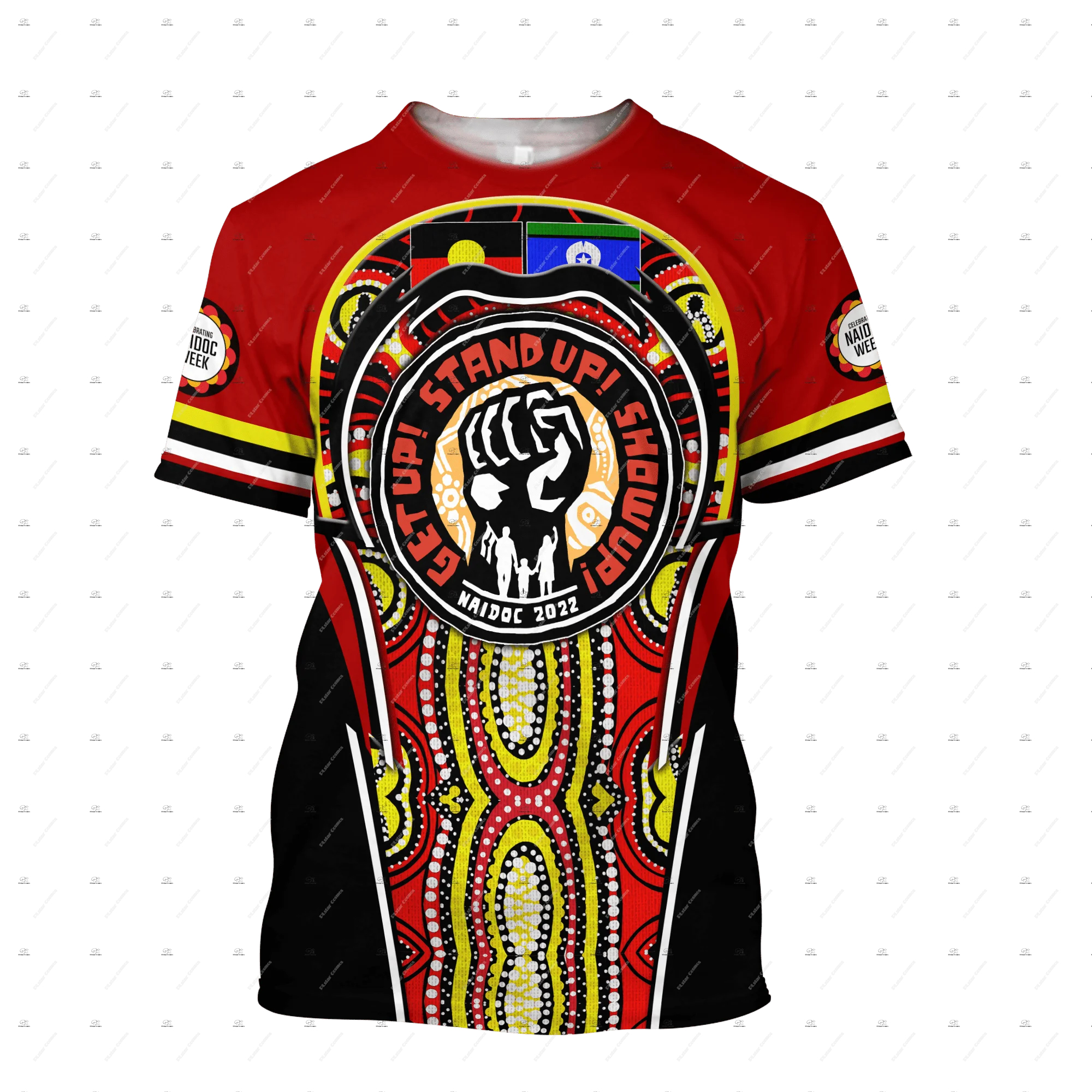 Custom Name Australia kangaroo Aborigine Retro Indigenous Tattoo Vintage T-Shirts 3DPrint Summer Harajuku Casual Short Sleeves 2