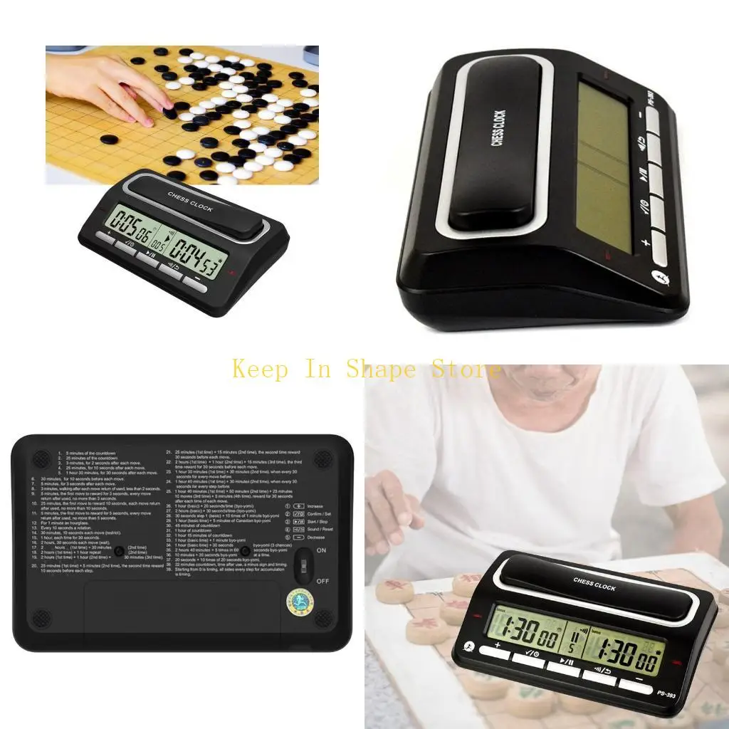 U1JC Chess Clock Digital Timer, Digital Display International Chess Timer Count Down Game Timer Portable Timer for Board Game
