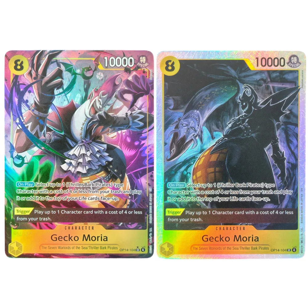 Tarjeta Coleccionable Proxy One Piece, The Azure Sea's Seven Alt Art SR Gecko Moria OP14-104, Colección TCG en Inglés, Anime