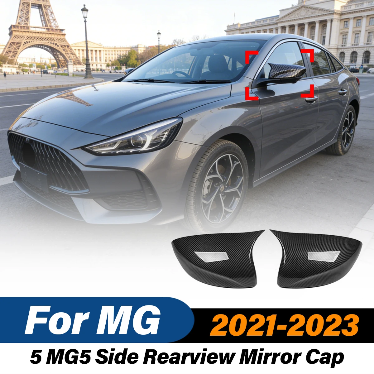 

Для MG 5 MG5 2021 2022 2023: глянцевые черные накладки на зеркала заднего вида, корпуса боковых зеркал, декоративные элементы экстерьера автомобиля
