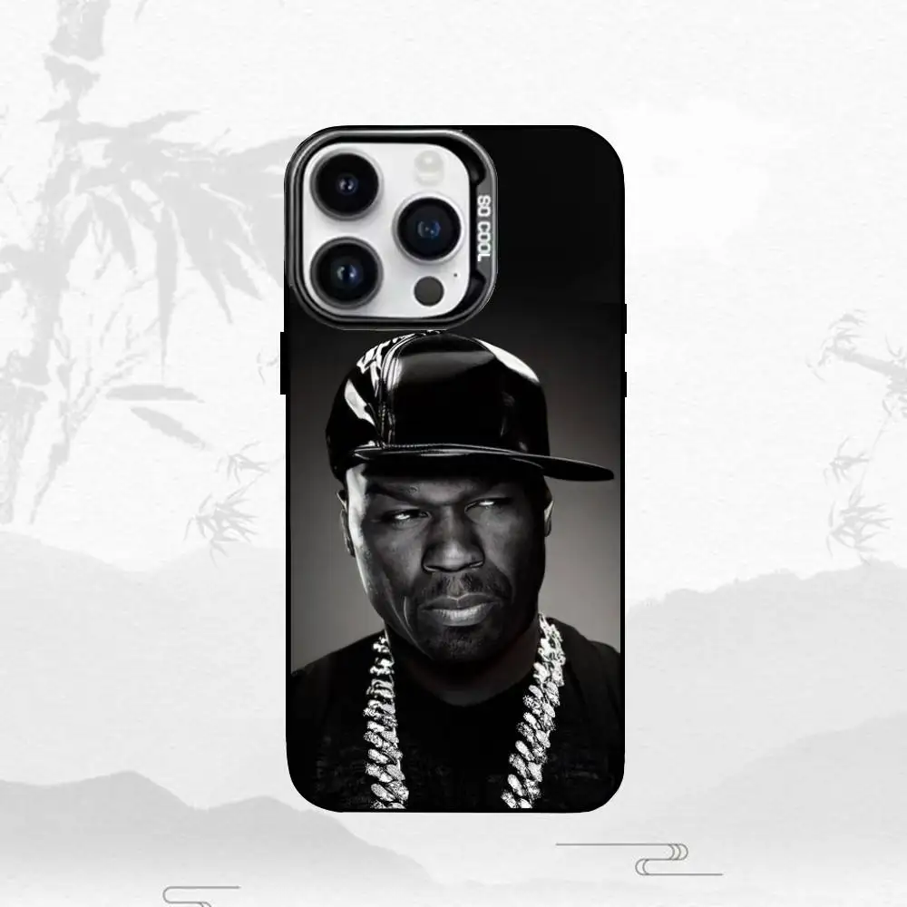 50 C-Cent Singer In D-Da Club iPhone17、16、15、14、13、12、11 Plus、Pro Max用スマホケース ブラックマット耐衝撃カバー