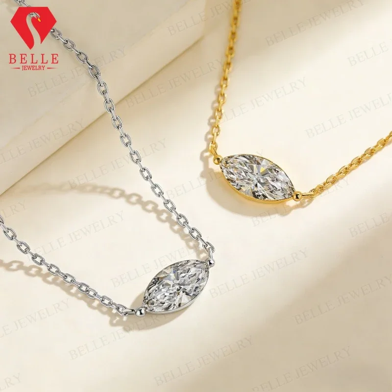 Moissanite Marquise Pendant 5x10mm-6x12mm D Color With GRA 925 Silve For Wedding Engagement Party Jewelry Gifts Top Quality