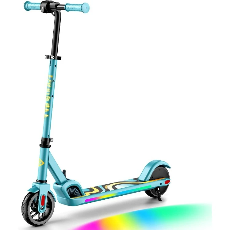 C9 Pro Electric Scooter for Kids 3.9 ft - 5.2 ft, Colorful Rainbow Lights, 5/8/10MPH, 5 Miles Range, LED Display, Adjustable