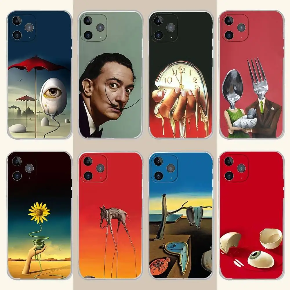 

S-Salvador D-Dali Art Phone Case For iPhone 17,16,15,14,13,12,11 Pro,Max,Plus,X,XS,XR,SE4,E Mini Transparent Soft Cover