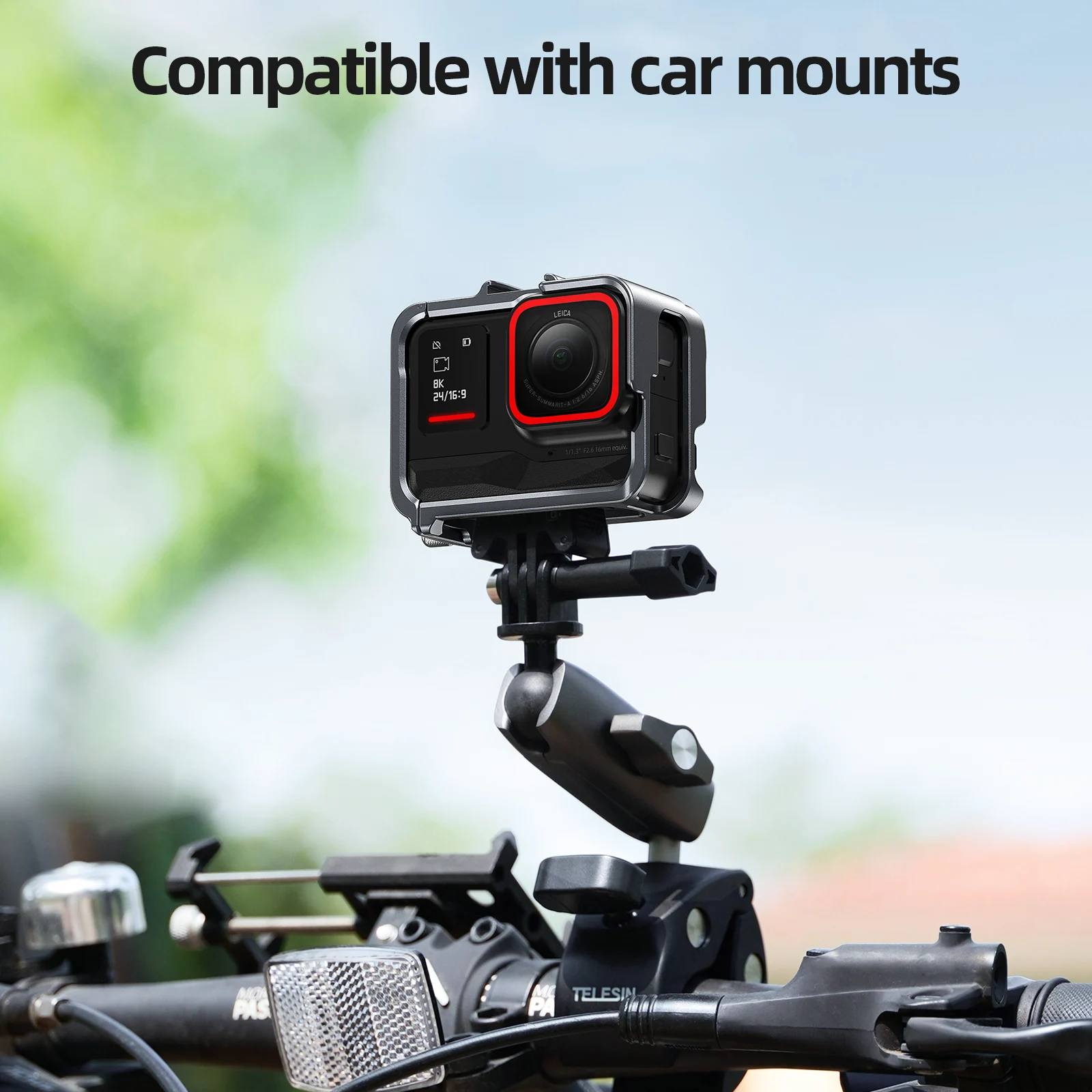 Imagem -05 - Telesin-alumínio Alloy Frame Case Protetora Insta 360 Ace Pro Shoot Insta 360 Ace Verticalmente Shell Protetora