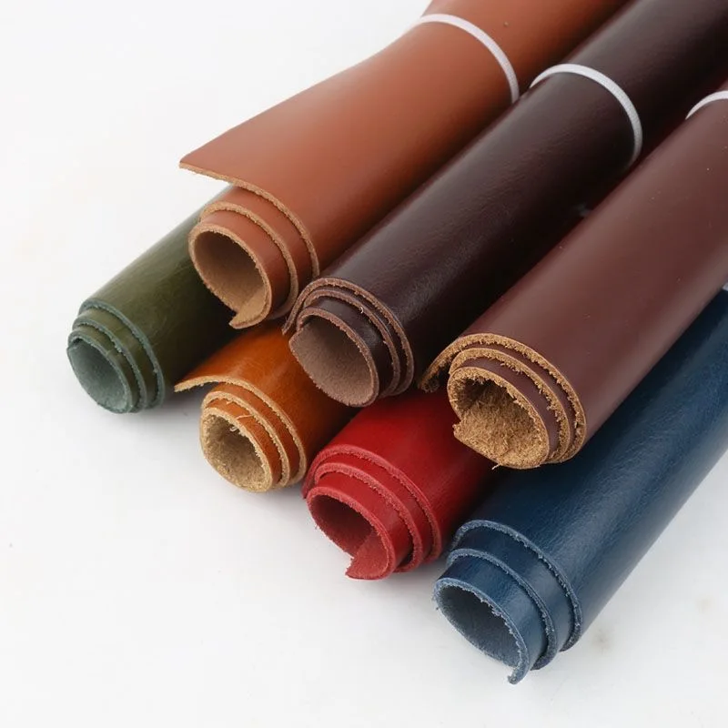 Genuine Leather Top Layer, Oil Wax Leather 2mm, Slightly Stiff, Handmade DIY Leather Fabric, Leather Bag, Keychain, Colorful Glo