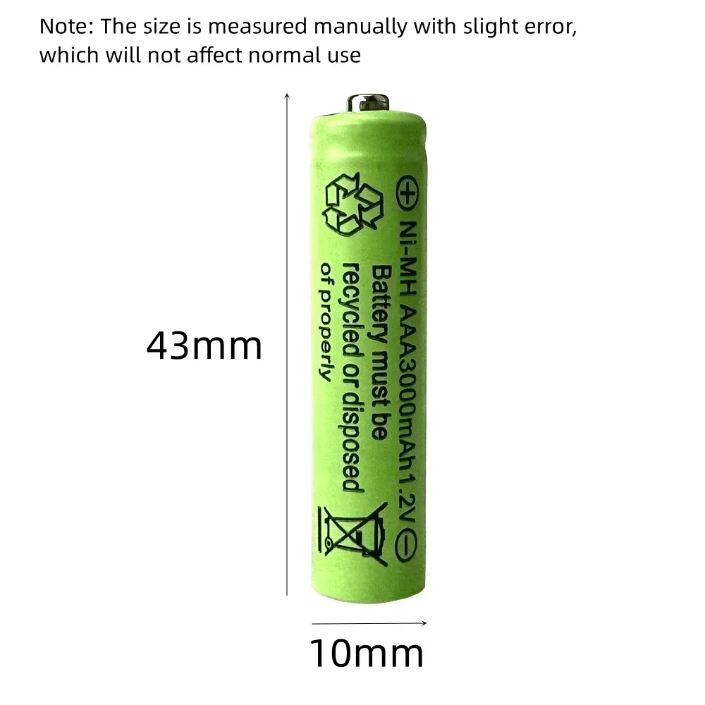 1.2V NI-MH 3000mAh AAA Rechargeable Battery For Electric Toothbrush Flashlight Mouse Clock Toy Keyboard Watch 3A Battery