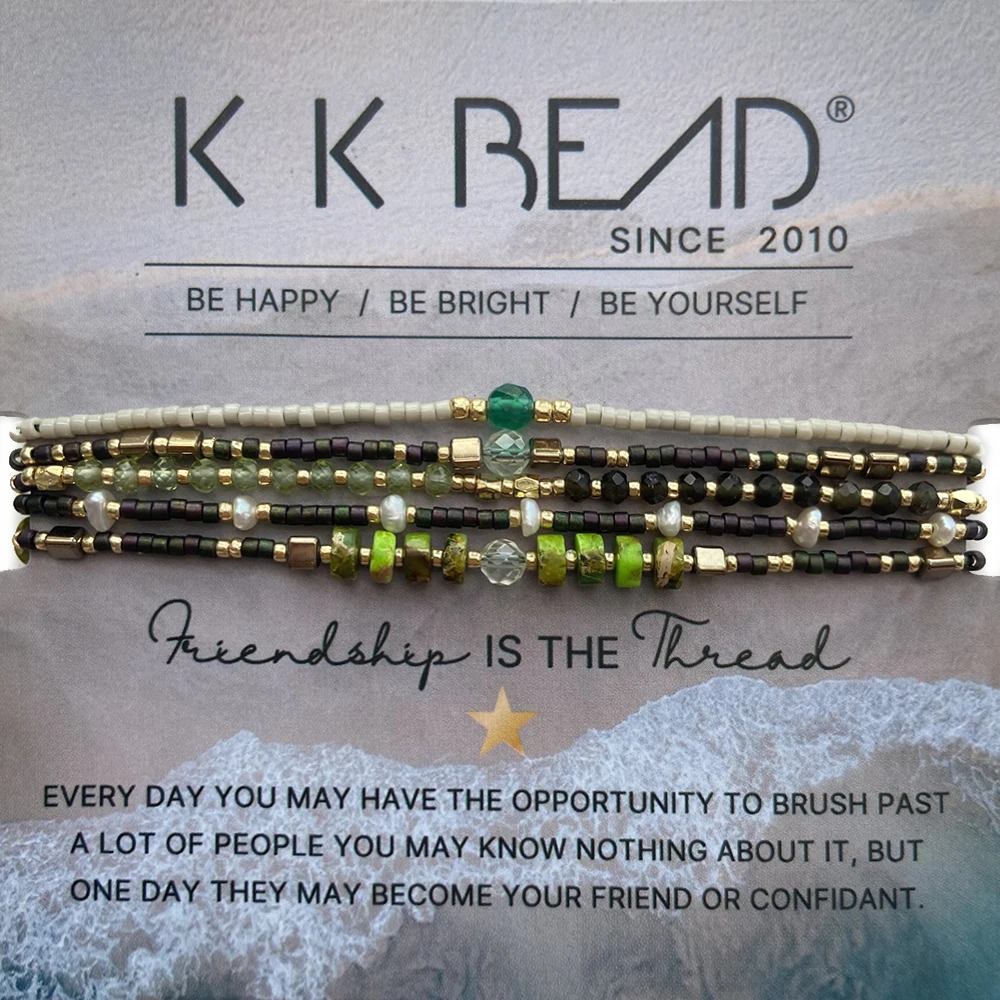 KKBEAD Multilayer Miyuki Beads Bracelet Handmade Beaded Adjustable Rope Bracelets Jewelry for Women Natural Stone Pearl Pulseras