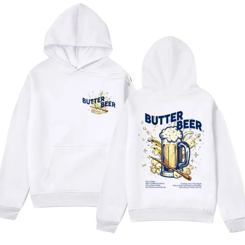 

BUTTER BEER Unisex Hoodies Wizard World Drink Themed Gift Sweatshirts Fashion Oversized Streetwear Hoodie Men Fleece Pullover