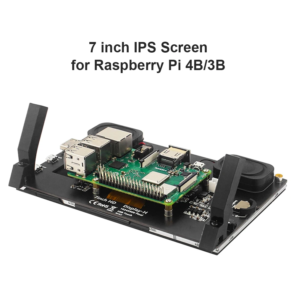Módulo de tela sensível ao toque ips de 7 polegadas 1024x600 para raspberry pi 4b/3b display pc monitor portátil para sistema win10/win8/win7