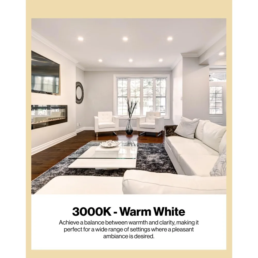 Confezione da 30 lampadine a LED, luci di inondazione per interni BR40, illuminate da incasso, 1400 lumen, 17 W, equivalenti a 100 W, bianco caldo 3000 K, Ener