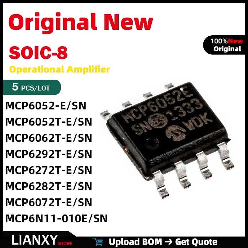 5Pcs Soic-8 Mcp6052… - image