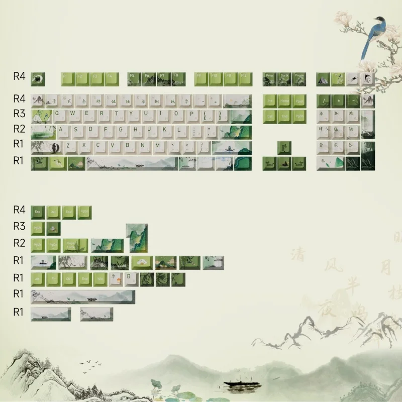 Imagem -05 - Akko Summer Series Keycap Grupo Teclado Mecânico Perfil Cereja Pbt Dye-sub Ansi Layout Iso 61 87 104 Switches mx 140 Chaves