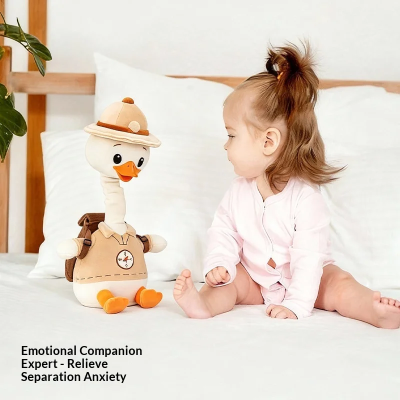 Hahadream Repeating Duck Plush Toy Talking Singing Dancing Interactive  Comfort Early Learning Gift For Infant Toddler New Year