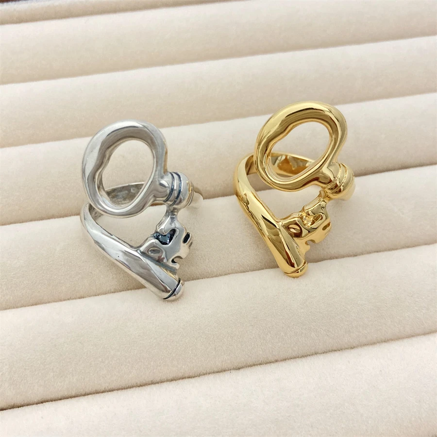 Silver Color NOW YOU SEE Key Opening Ring For Women Men Fashion Punk Rings Unique Design UNO 1/50 Style Finger Jewelry For Party