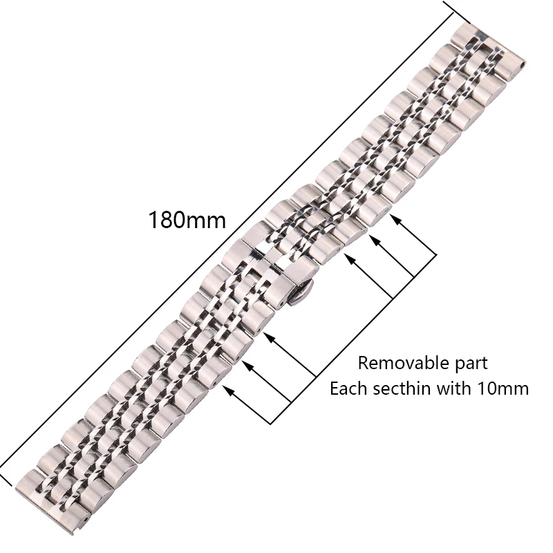 Stainless Steel Watch Band Bracelet Silver And Gold  20mm 22mm Women Men Straight End Strap Solid Metal Watchband