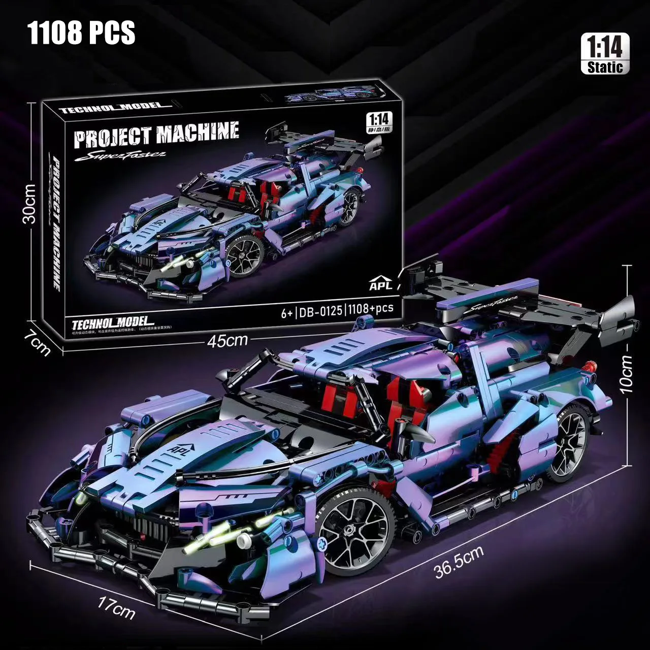 1:14 blocos de construção de carros esportivos apollo carro de corrida modelo kit de construção moc brinquedos de construção para adultos presentes carros colecionáveis