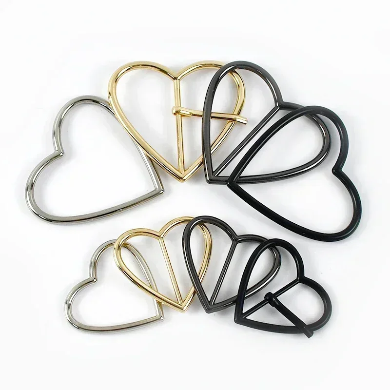 5/10Pcs 20/25/30/35/40mm Metal Buckles Heart Ring Belt Buckle Bag Strap Tri-Glide Sliders Webbing Pin Clasp Shoe Hook Accessory
