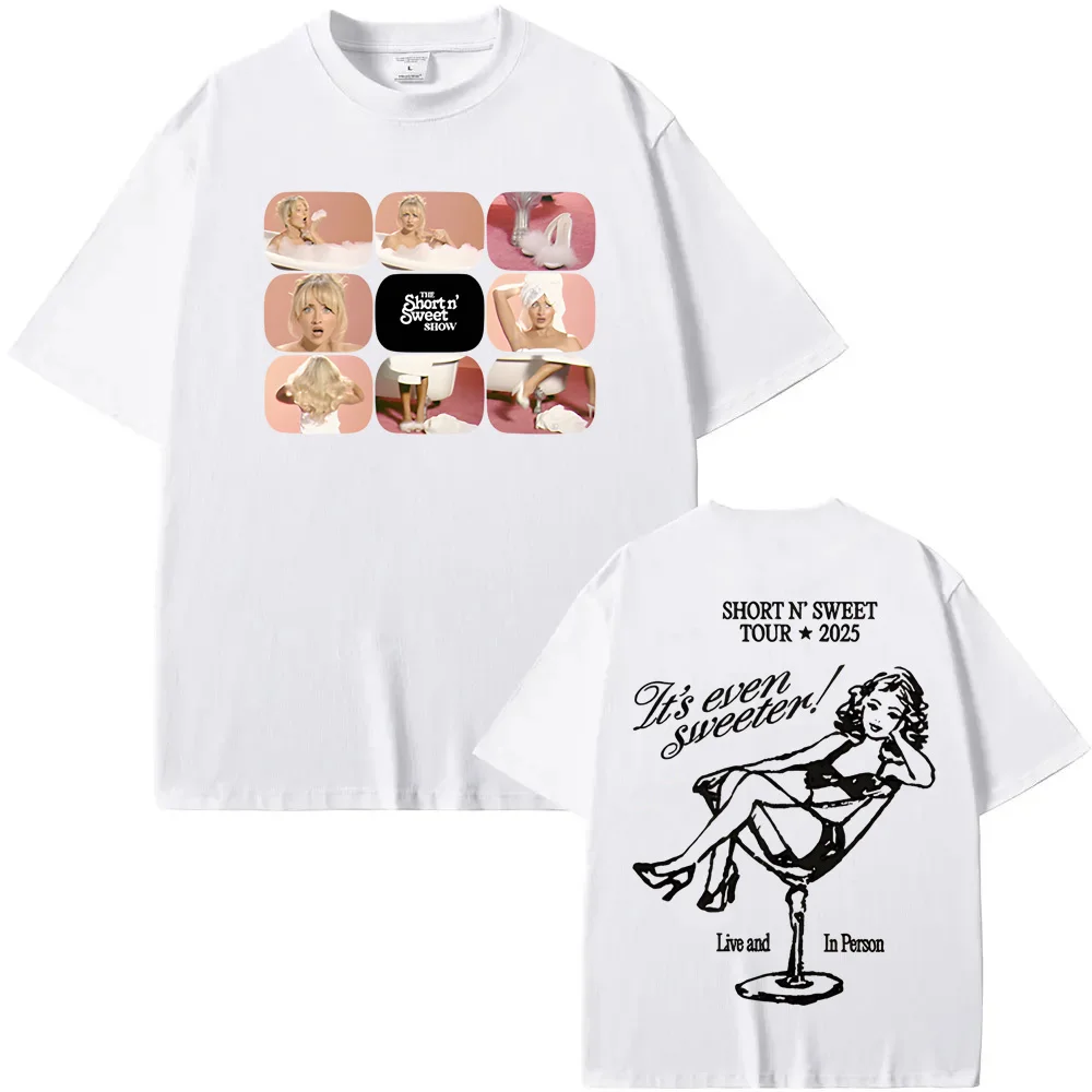 Short n' Sweet TV Grid Residency T-Shirt Sabrina Carpenter Same As Official Website 100%Cotton High QualityTee-shirt Comfortable