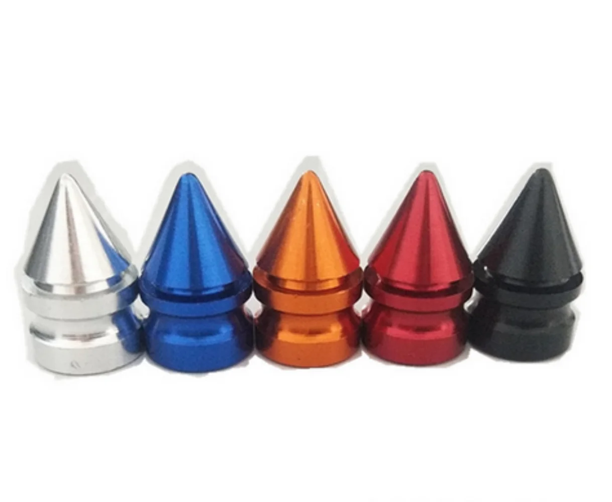 Pagoda pointed tire valve cap, automotive and motorcycle universal threaded tire valve cover dust cap three piece set