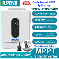12KW Split Phase Inverter 48V 120V 230V Hybrid Solar Inverter Dual MPPT Paralleled Threephase With WiFi MPPT 200A Solar Charger