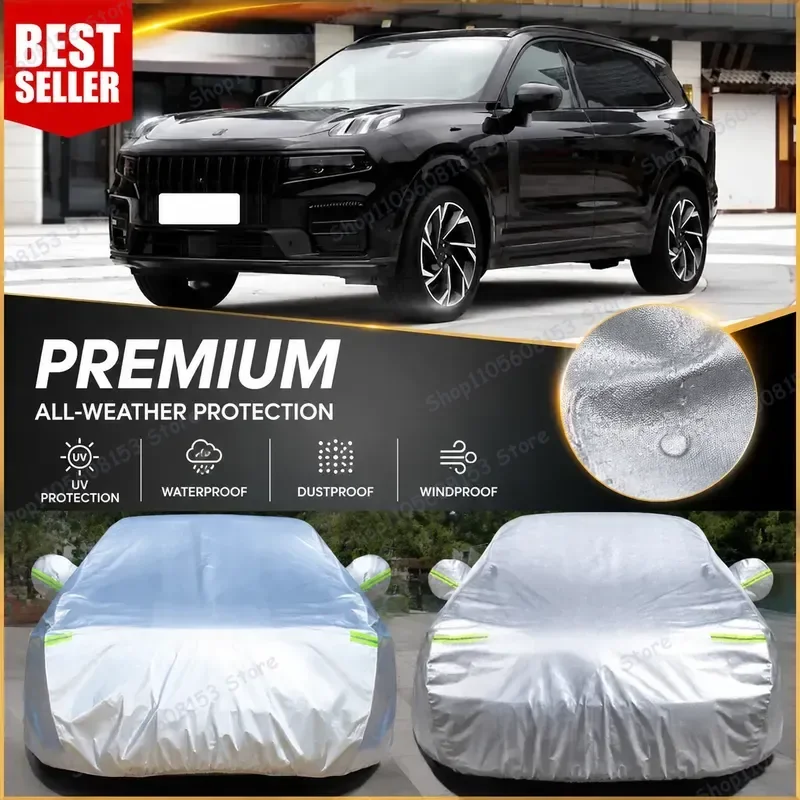 For Lynk & Co 09 Car Cover Full Coverage Waterproof UV Sun Shade Heat Insulation Dust Proof Outdoor Indoor Thickened