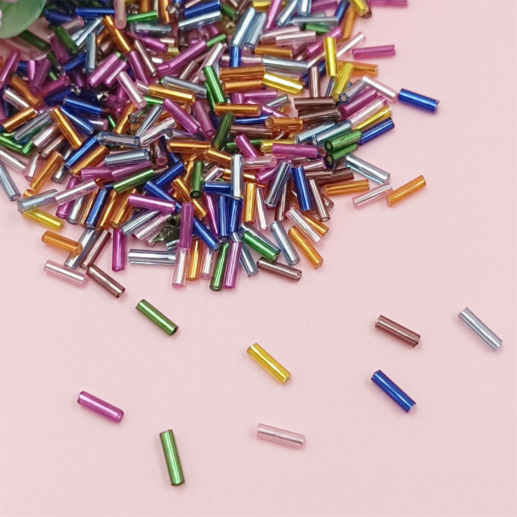 200Pcs 2*7mm Glass Tube Loose Beads Craft DIY Jewelry Making Colorful Necklace Bracelet Wholesale