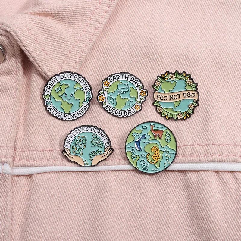 Protect The Earth Enamel Pin Custom THERE IS NO PLANET B Brooches Lapel Pins Badges Cartoon Funny Jewelry Gift for Friends