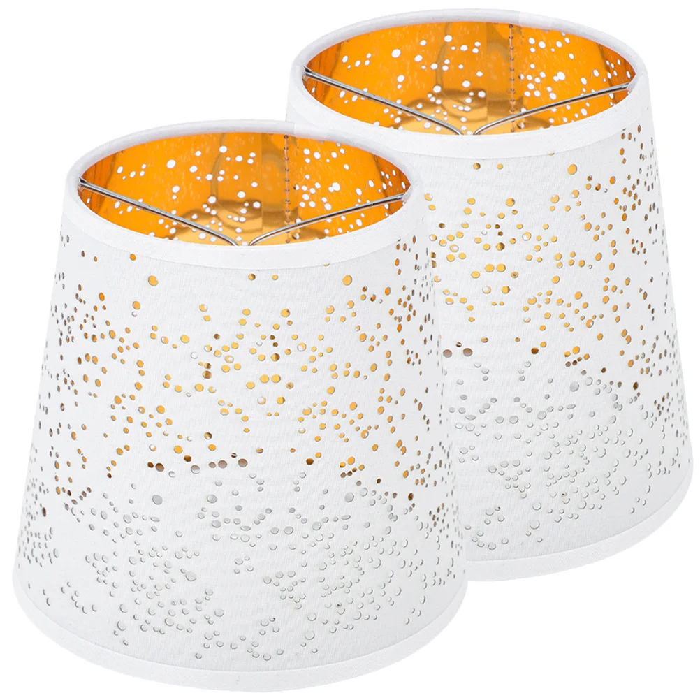 

2 Pcs Fabric Lampshade Floor Holder Table Desk Light Bulb Ceiling Living Room Metal Office Wall