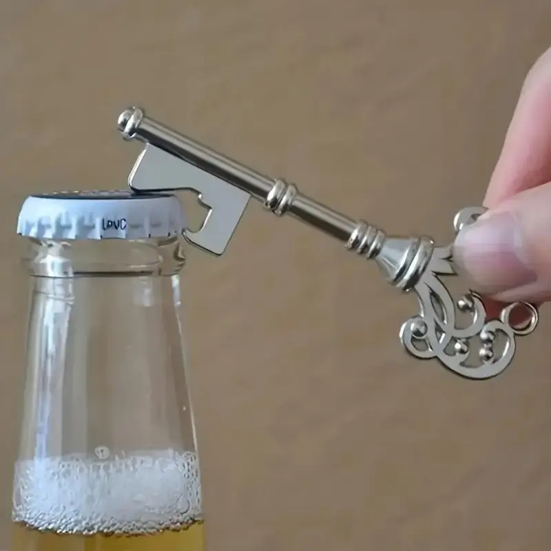 3Pcs Retro Crown Key Bottle Opener for Wine Bars Homes Wedding Gifts Kitchen Tools Keychain Pendant