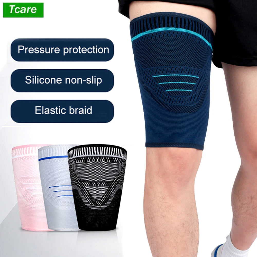 Tcare Thigh Compression Sleeve Pain Relief Recovery Guard Protector Pad, Sport Leg Support Bandage Protector Muscle Strain Brace