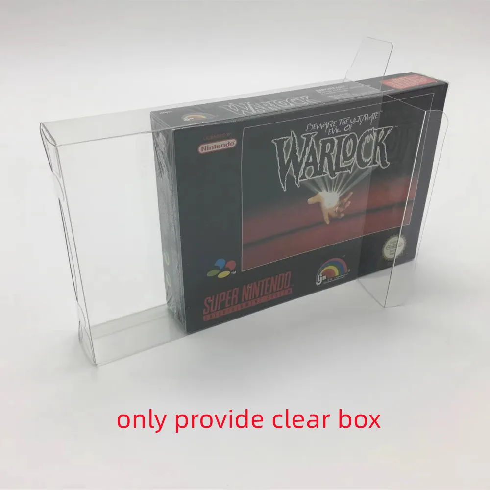 200pcs Clear PET US Version Game Storage Collection Protective Box For SNES