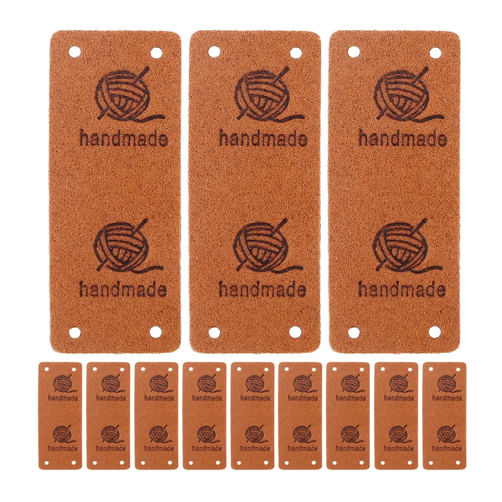 20Pcs Handmade Fake Embossed Tags Clothing Labels Colorful Sewing Labels DIY Accessories for Jeans Bags Hats Crochet view 4