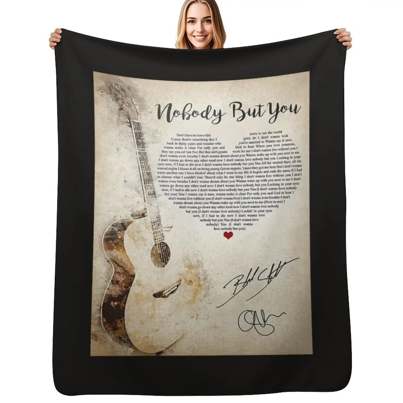 

Nobody But You Lyrics Blake Shelton Signature Poster Throw Blanket Soft Plush Blanket as Housewarming Gift