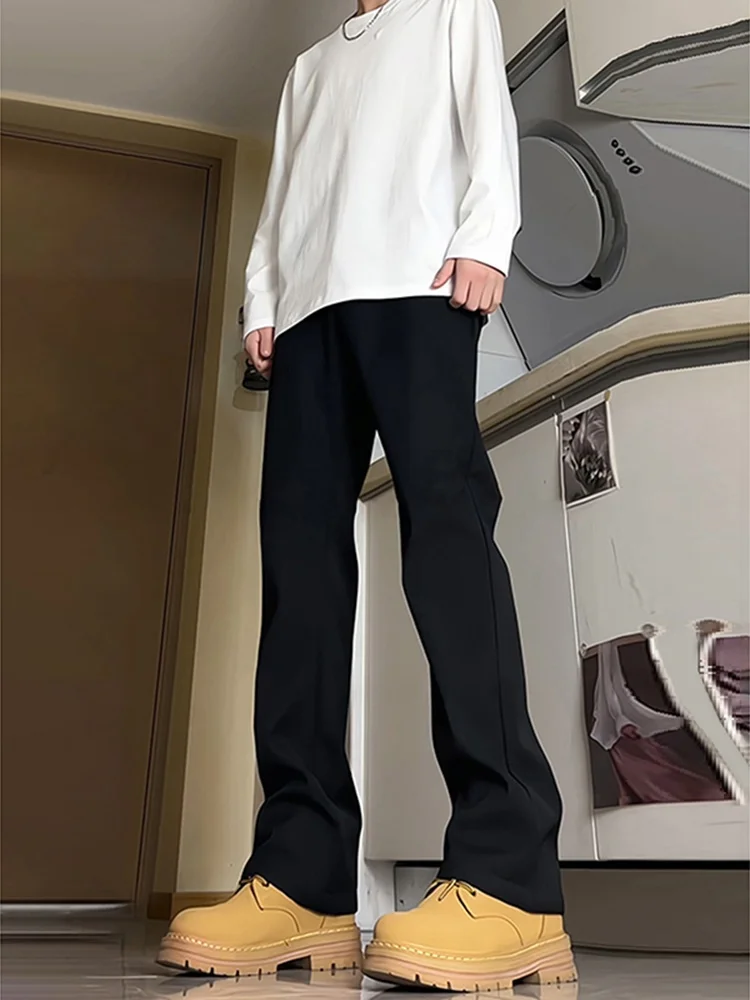 

Мужские повседневные брюки Cleanfit: расклешенные, с высокой талией, удлиненные, прямого кроя, весна-осень, модные, прочные, немнущиеся