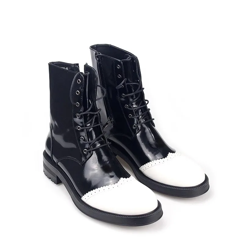 

Genuine Leather Man Black Ankle Boots Waterproof Men Fashion British Style Designer Boot