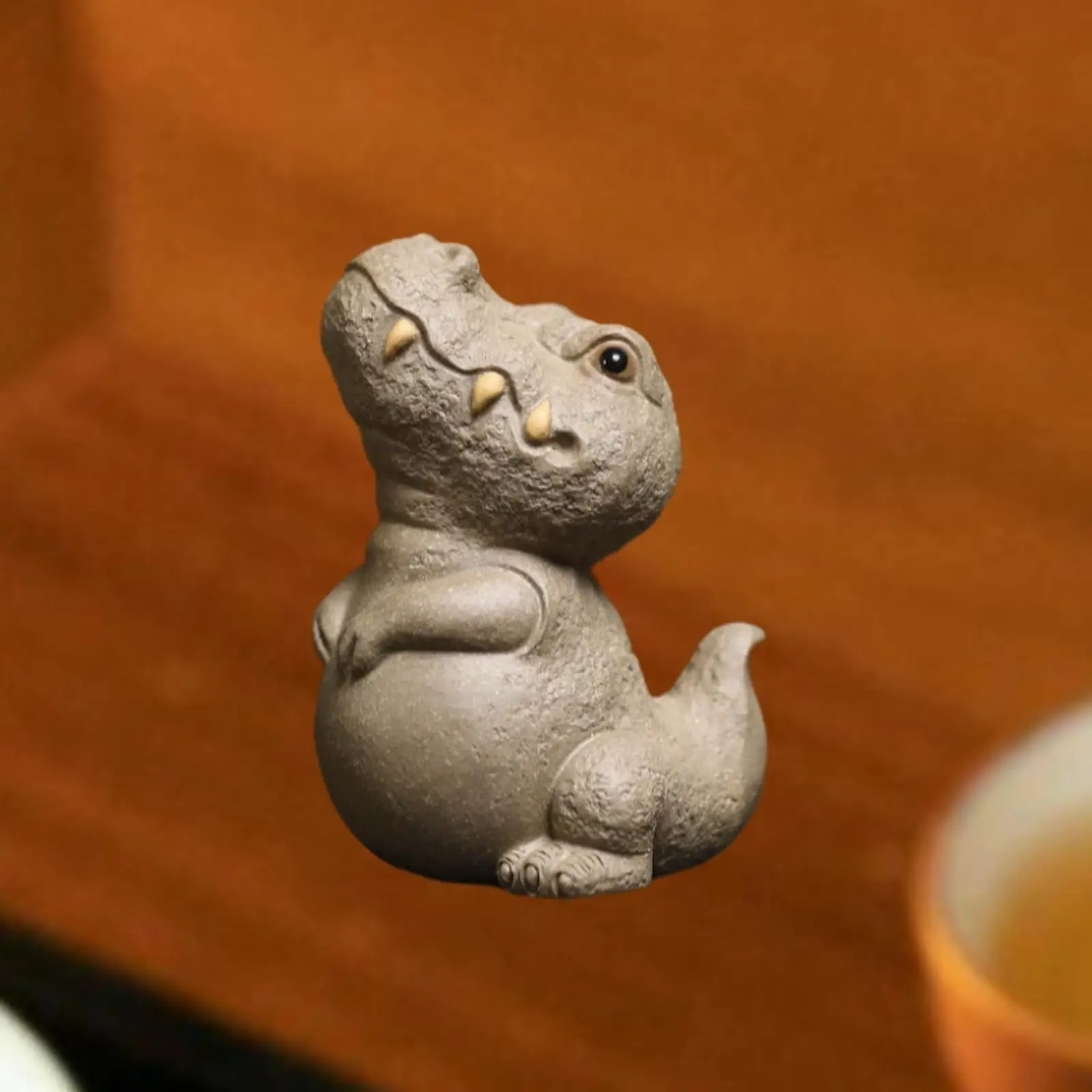 Dinosaur Tea Pet Figurine Craft Cute Purple Clay for Tea Lovers Dinosaur Statue Animal Ornament for Tea Ceremony