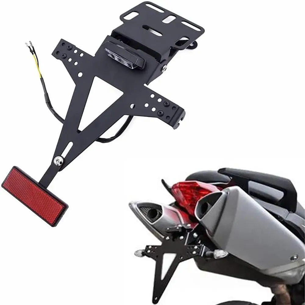 

Motorcycle License Number Plate Frame Holder Multi-functional Adjustable Angle Turn Signal Tail Lamp Bracket