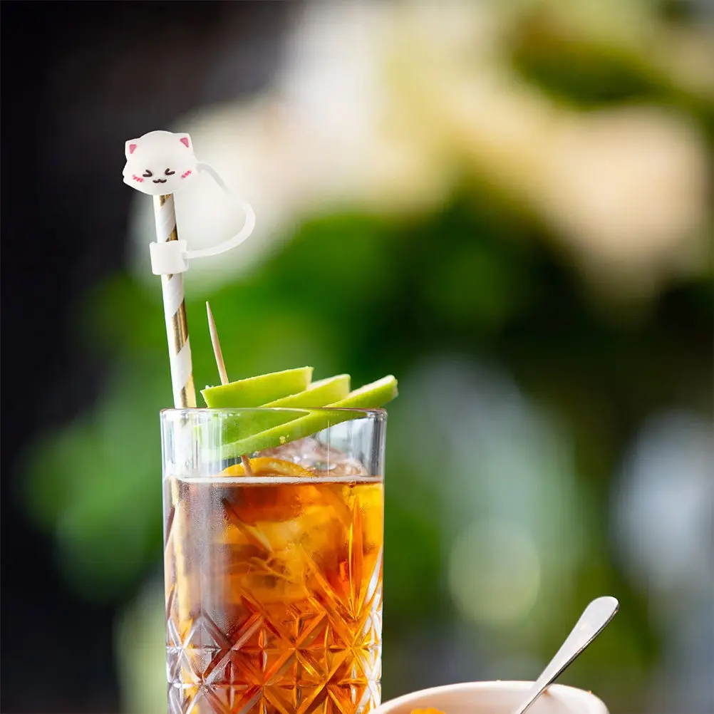 4Pcs Drinking Straw Caps Reusable Animal Design Cute Straw Covers for Party Graduation Shower Tips Protector