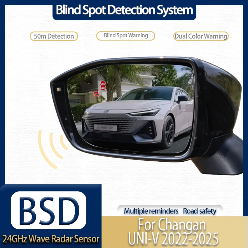Car 24GHz Radar BSD/BSM Blind Spot Monitoring, Speed Threshold Trigger Reduce False Alarms for Changan UNI-V 2022-2025