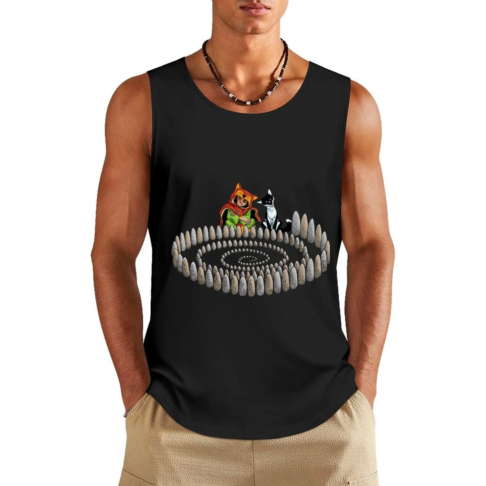 

Spiraling Tank Top mens clothing singlets for men fashion 2025 man