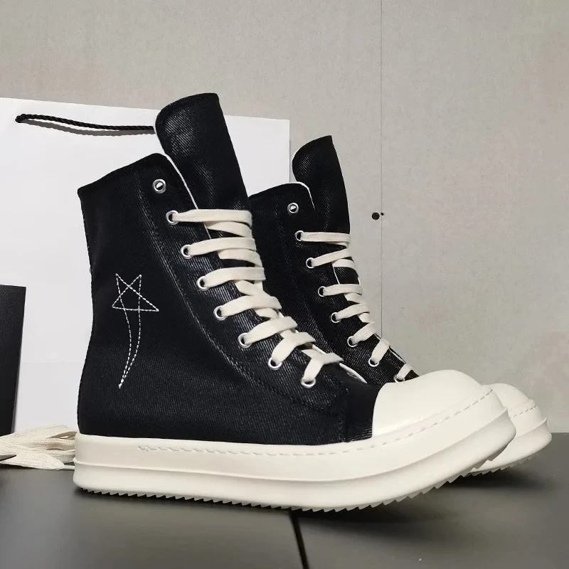 Chaussures originales de haute qualité pour hommes et femmes, nouvelle collection 24ss, baskets en toile brodées d'une étoile à cinq branches, bottes courtes pour couple