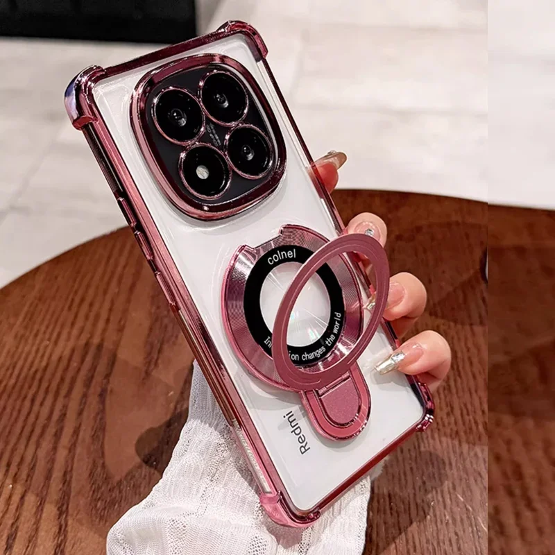 Luxury Plating Magnetic Bracket Shockproof Case For Xiaomi R