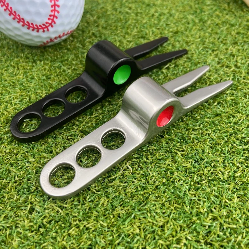 1 Pcs Golf Divot Tool Zinc Alloy Silver Black Golf Divot Repair Tool Golf Accessories Training Aids Custom Golf Fork