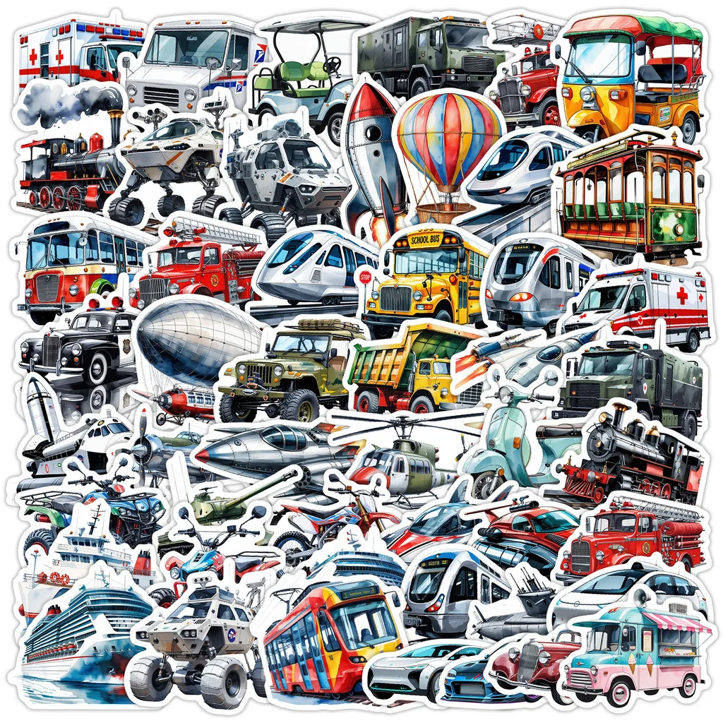 

50PCS Transportation Graffiti Stickers - DIY Decor for Water Cup, Computer, Scooter, Luggage & Phone BulingBulingStickers Store