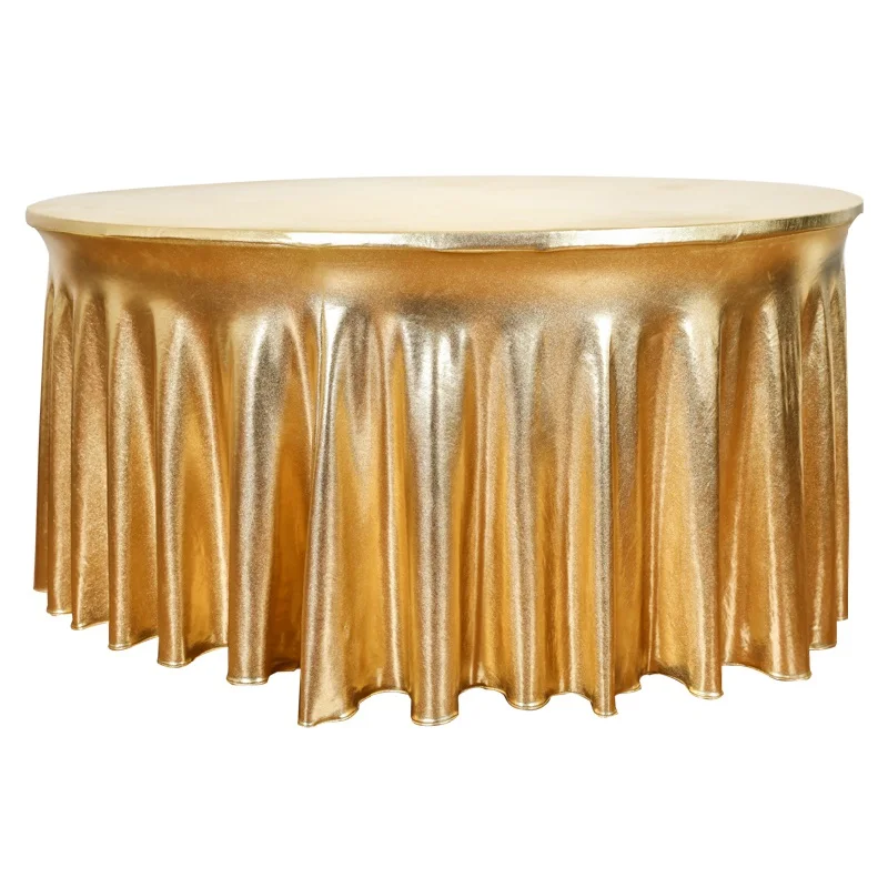

Custom Gold Bar Table Stretch Skirt Table Cover,Elastic Round Cocktail Tablecloth
