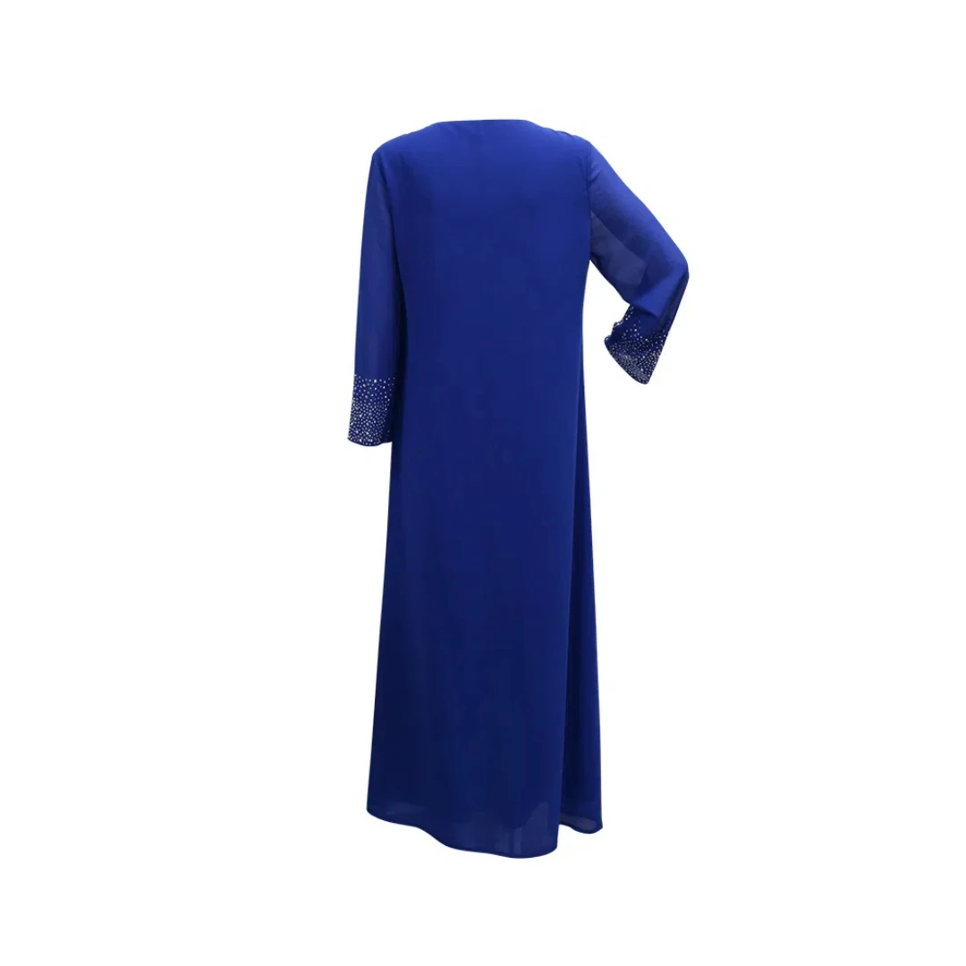 Khalat Women's Muslim Prayer Dress Front Robe Islamic Robe Modest Solid Color Abayas Women's Muslim (with Hijab)