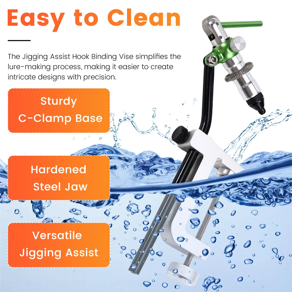 N18R 360 °   회전 C-클램프 바이스 지그 보조 후크 바인딩 바이스 경화 강철 조 플라이 타이 바이스 낚시 미끼 만들기 도구